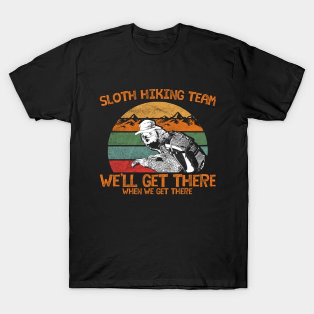 Sloth Hiking Team T-Shirt by giovanniiiii